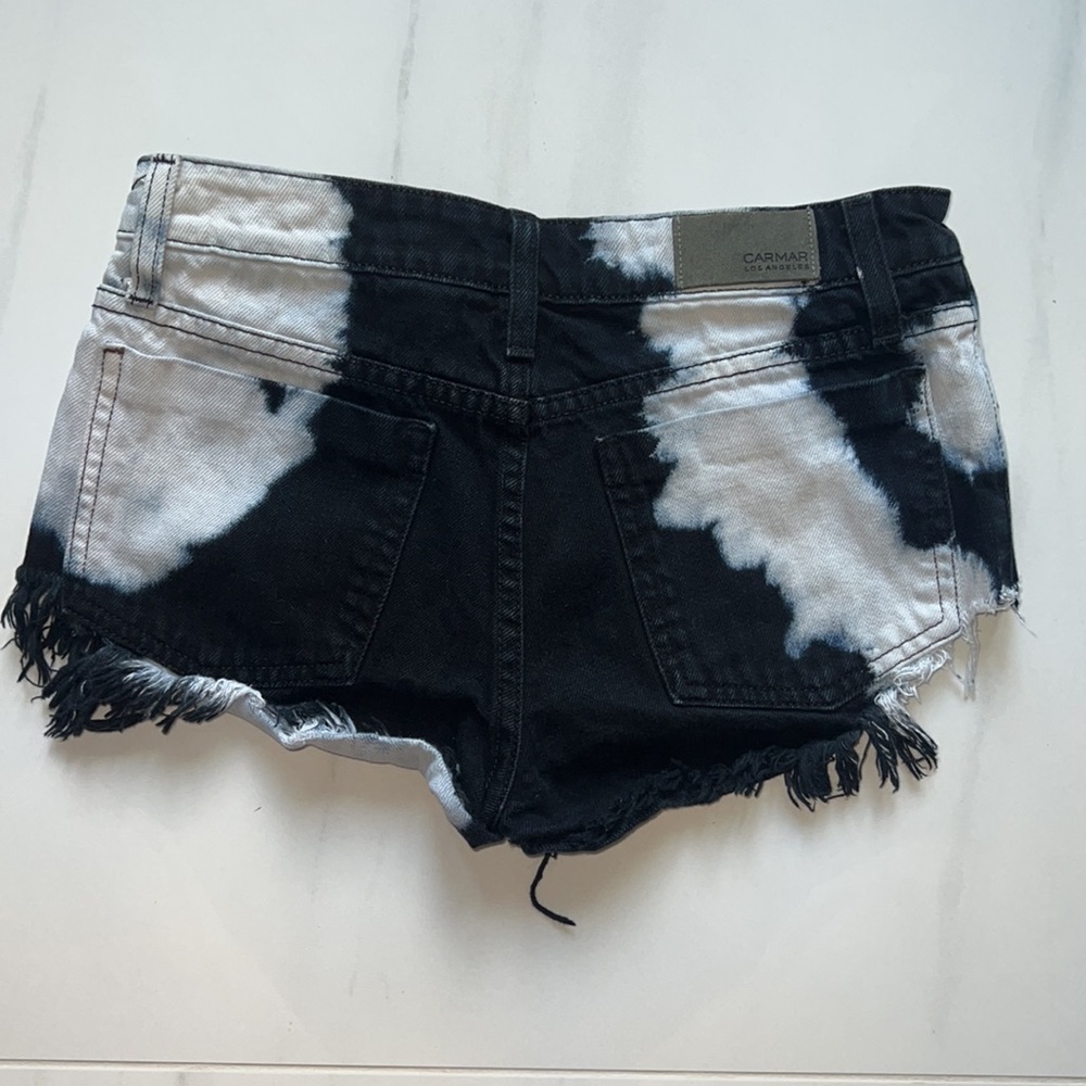 Carmar Dark Denim Tie-Dye Super Short Shorts Size 25 - Picture 6 of 7